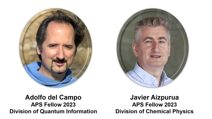 Adolfo del Campo y Javier Aizpurua, nombrados miembros distinguidos de la American Physical Society 2023